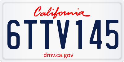CA license plate 6TTV145
