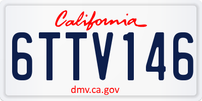 CA license plate 6TTV146