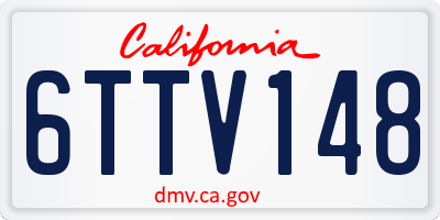 CA license plate 6TTV148