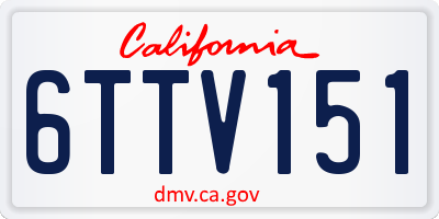 CA license plate 6TTV151