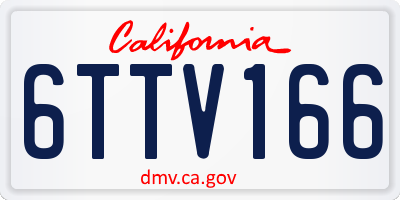 CA license plate 6TTV166