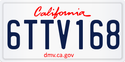 CA license plate 6TTV168