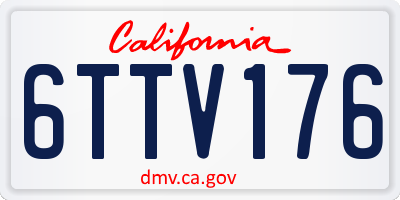 CA license plate 6TTV176