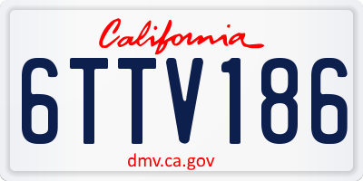 CA license plate 6TTV186