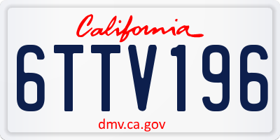 CA license plate 6TTV196