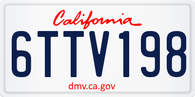 CA license plate 6TTV198