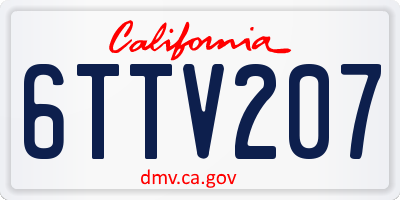 CA license plate 6TTV207