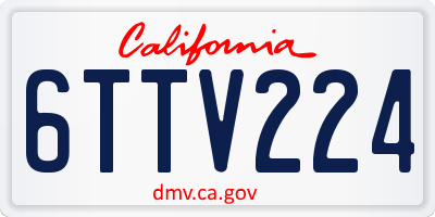 CA license plate 6TTV224