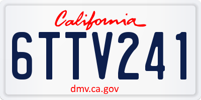 CA license plate 6TTV241