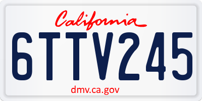 CA license plate 6TTV245