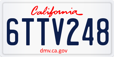CA license plate 6TTV248