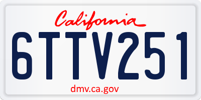 CA license plate 6TTV251