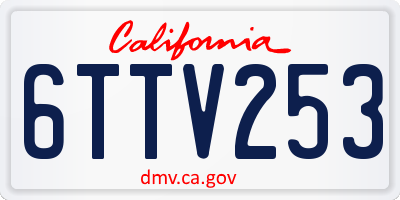CA license plate 6TTV253