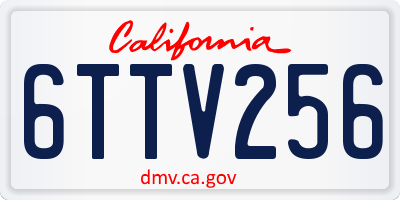 CA license plate 6TTV256