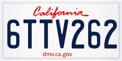 CA license plate 6TTV262
