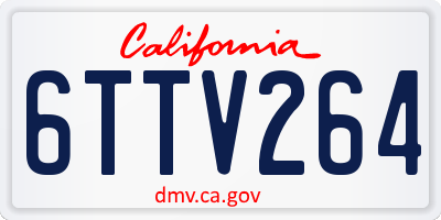 CA license plate 6TTV264