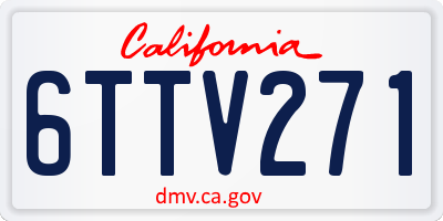 CA license plate 6TTV271