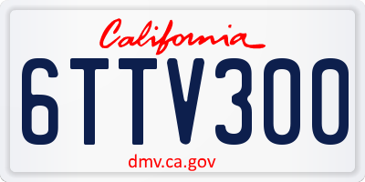 CA license plate 6TTV300