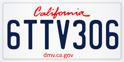 CA license plate 6TTV306