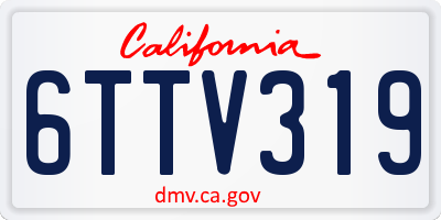CA license plate 6TTV319