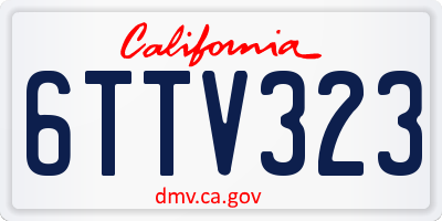 CA license plate 6TTV323