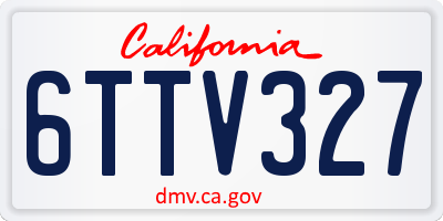 CA license plate 6TTV327