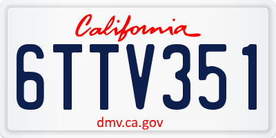 CA license plate 6TTV351