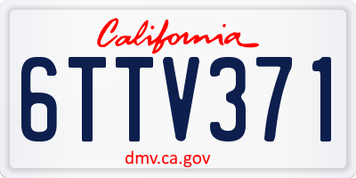 CA license plate 6TTV371