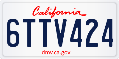 CA license plate 6TTV424