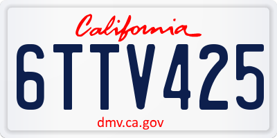 CA license plate 6TTV425