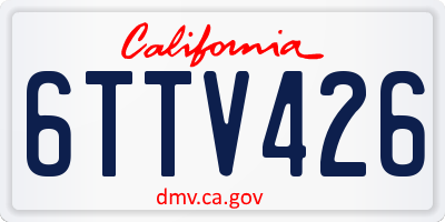 CA license plate 6TTV426