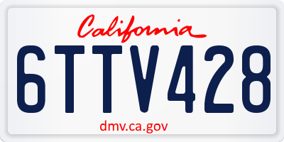 CA license plate 6TTV428
