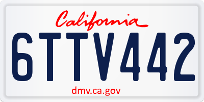 CA license plate 6TTV442