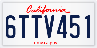 CA license plate 6TTV451