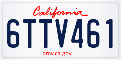 CA license plate 6TTV461