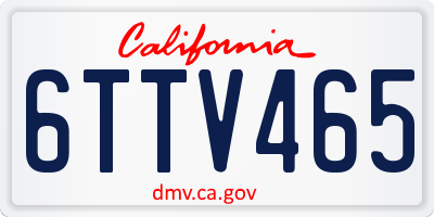 CA license plate 6TTV465