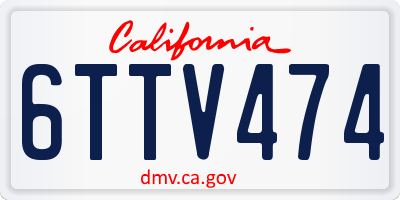 CA license plate 6TTV474