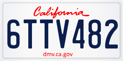 CA license plate 6TTV482
