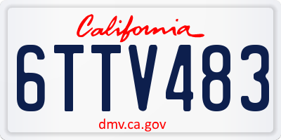 CA license plate 6TTV483