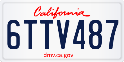 CA license plate 6TTV487