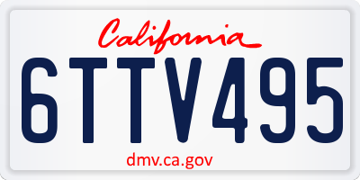 CA license plate 6TTV495