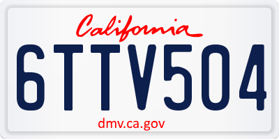 CA license plate 6TTV504
