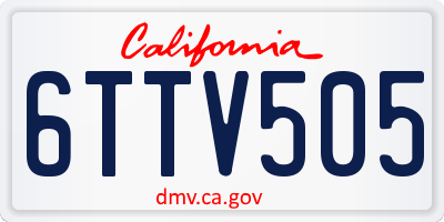 CA license plate 6TTV505