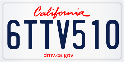 CA license plate 6TTV510