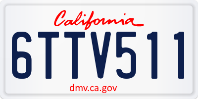 CA license plate 6TTV511