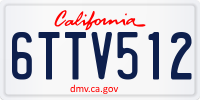 CA license plate 6TTV512