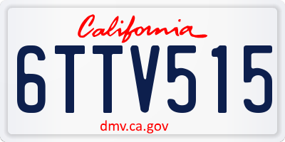 CA license plate 6TTV515