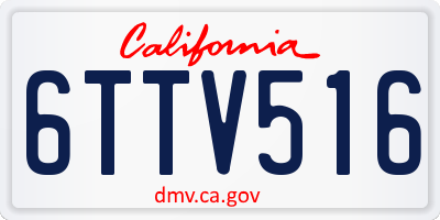 CA license plate 6TTV516