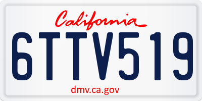 CA license plate 6TTV519