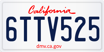 CA license plate 6TTV525